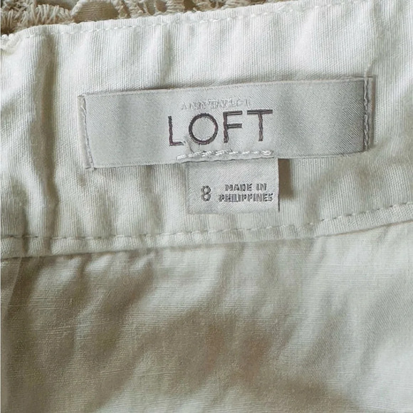 LOFT Ivory Crochet Lined Skirt - Size 8 - Picture 9 of 11